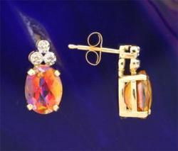 Twilight Topaz and Diamond 14K Gold Stud Earringstwilight 