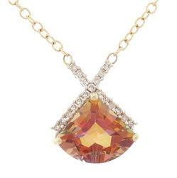 Twilight Topaz Diamond 14K Gold Necklacetwilight 