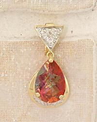 Twilight Topaz and Diamond Gold Pendanttwilight 