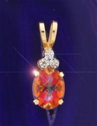 Twilight Topaz and Diamond 14K Gold Pendanttwilight 