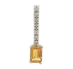 Twilight Topaz and Diamond 14K White Gold Pendanttwilight 