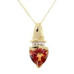 Trillion Cut Twilight Mystic Topaz Diamond Gold Pendant Necklacetrillion 