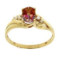 Oval Cut Twilight Mystic Topaz Diamond Gold Ringoval 