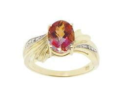 Oval Twilight Topaz and Diamond Gold Ringoval 