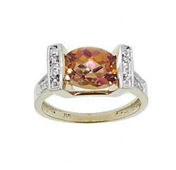 Twilight Topaz and Diamond Genuine Gold Ringtwilight 