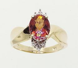 Oval Twilight Topaz and Diamond Gold Ringoval 