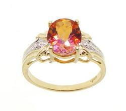 Twilight Topaz and Diamond Genuine Gold Ringtwilight 