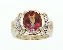 Twilight Topaz and Diamond Genuine Gold Ringtwilight 