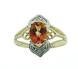 Oval Twilight Topaz and Diamond Gold Ringoval 