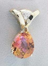 Twilight Topaz Diamond Gold Pendanttwilight 