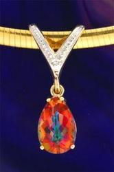 Twilight Topaz and Diamond 14K Two-tone Gold Slide Pendanttwilight 