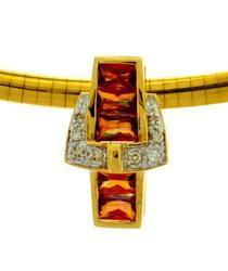 Emerald cut Twilight Topaz and Diamond Slide Pendantemerald 