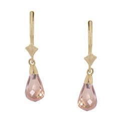 Briolette Twilight Topaz 14K Gold Dangle Hoop Earringsbriolette 