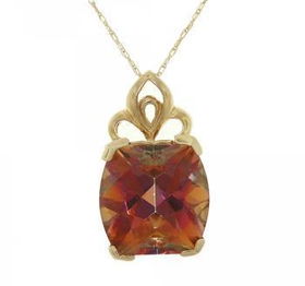 Yellow Gold Pendant Necklace w/ Twilight Mystic Topaz Gemsyellow 