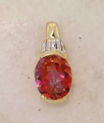 Twilight Topaz Genuine Gold Pendanttwilight 