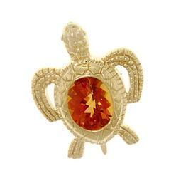 Twilight Topaz 14K Gold Turtle Tortoise Pendanttwilight 