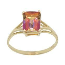 Emerald Radiant Cut Twilight Mystic Topaz 14K Gold Ringemerald 