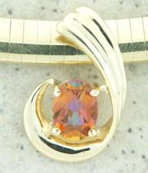 Ladies Twilight Topaz Gold Slide Pendantladies 