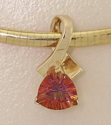 Trillion Twilight Topaz 14K Gold Slide Pendanttrillion 