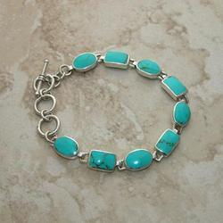 Turquoise Sterling Silver Toggle Braceletturquoise 