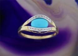 Ladies Turquoise 14K Yellow and White Gold Ringladies 