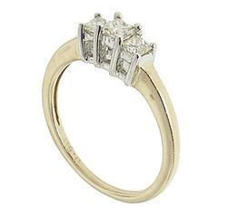 1/2 Carat Princess Cut 3 Stone Past, Present, and Future 14K Gold Diamond Ringcarat 