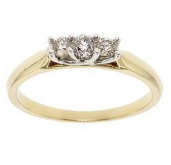 1/4 Carat 3 Stone Diamond 14K Two-Tone Gold Past, Present, and Future Ringcarat 