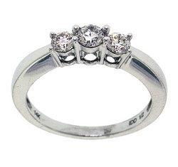 1/2 Carat Diamond 14K White Gold 3 Stone Ringcarat 