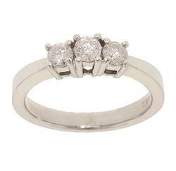 1/2 Carat 3 Stone Diamond 14K White Gold Past, Present, and Future Anniversary Ringcarat 