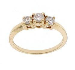 1/2 Carat Round Brilliant Cut Three Stone 14K Gold Diamond Ringcarat 