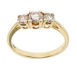 3 Stone Diamond 14K Gold Anniversary Ringstone 