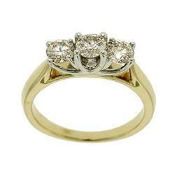 1 Carat Diamond 14K Two-Tone Gold 3 Stone Ringcarat 