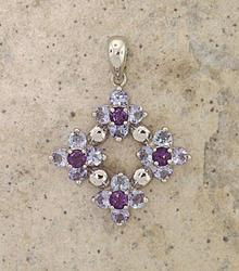 Tanzanite and Amethyst White Gold Cross Pendanttanzanite 