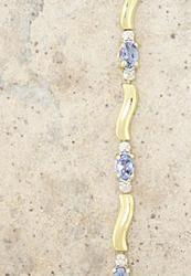 Oval Tanzanite and Diamond Gold Link Braceletoval 