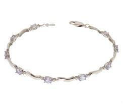 Tanzanite Diamond White Gold Link Bracelettanzanite 