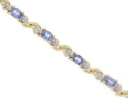 Oval Tanzanite and Diamond Gold Link Braceletoval 