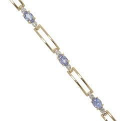 Oval Tanzanite and Diamond Gold Link Braceletoval 