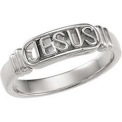 10K Yellow Gold In The Name Of Jesus Chastity Ring W/Boxyellow 