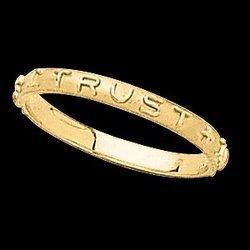 14K White Gold Jesus I Trust In You Ringwhite 