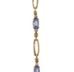 Tanzanite Diamond Genuine Gold Link Bracelettanzanite 