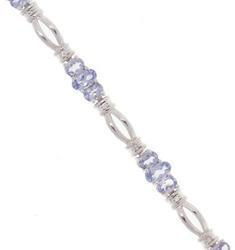 Oval Tanzanite and Diamond 10K White Gold Braceletoval 