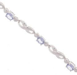 Tanzanite and Diamond 10K White Gold Infiinity Link Bracelettanzanite 