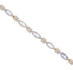 Marquise Tanzanite Diamond Gold Braceletmarquise 