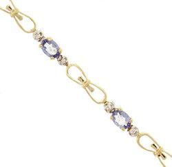 Oval Tanzanite 10K Gold Diamond Braceletoval 