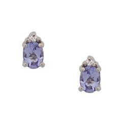 Oval Cut Tanzanite Diamond Platinum Stud Earringsoval 