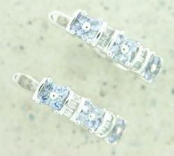 Ladies Tanzanite and Diamond White Gold Hoop Earringsladies 