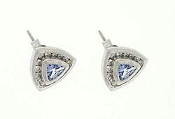 Trillion Tanzanite and Diamond White Gold Earringstrillion 