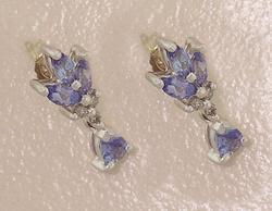 Tanzanite Diamond 14K White Gold Dangle Earringstanzanite 