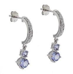 Tanzanite Diamond White Gold Dangle Earringstanzanite 