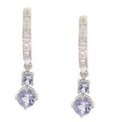 Tanzanite and Diamond White Gold Dangle Earringstanzanite 